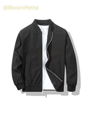 Men's Lightweight Windbreaker Bomber Jacket Casual Spring Fall Zip Up